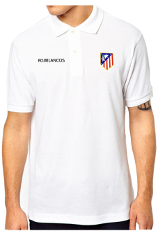 QuincyLlabel Polo Soccer Shirt Rojiblancos atletico madrid-White  
