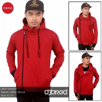 R.S.T.R. jaket sweatet pria - hoodie harakiri - djebred - maroon  