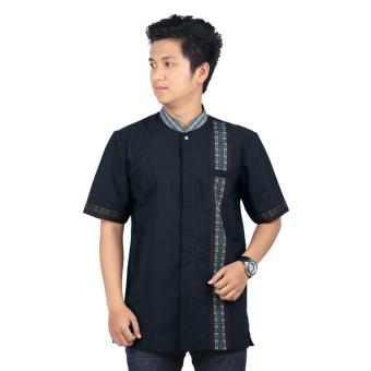 Raindoz Baju Koko /Pakaian Muslim Pria Simple Black RGSx022  