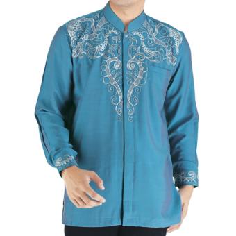 Raindoz Moslem Wear - Baju Koko Lengan Panjang Pria - Biru  