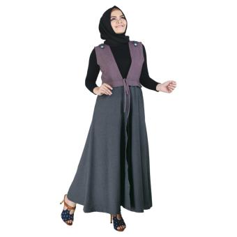 Raindoz Pakaian Muslim Wanita/Gamis RNGx040 Simple Grey  
