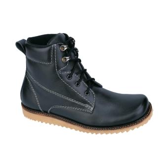 Raindoz Rmp 163 Sepatu Boots Casual Pria - Kulit - Tpr - Stylish(Hitam )  