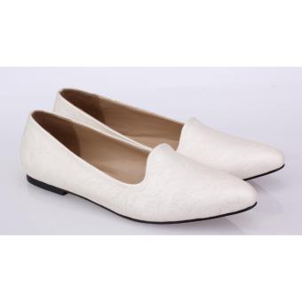 Raindoz Sepatu Balet /Flat Wanita RLAx005 White Pochy  
