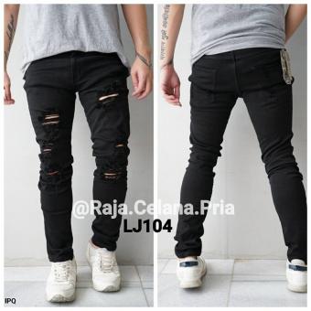 Rajacelanapria LJ104 full black ripped jeans  