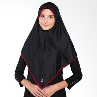 Raniah Hijab Bergo Segitiga Hijab Hitam-Marun  