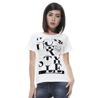 Raofe Luxury Lifestyle Ladies T-shirt Stylish Kaos Distro Wanita - Putih  