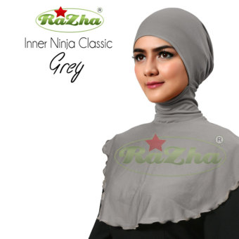 Razha Inner Ninja Classic Grey Daleman Jilbab Abu  