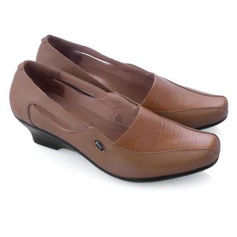 Recommended Sepatu Kulit Wedges Wanita - Tan  