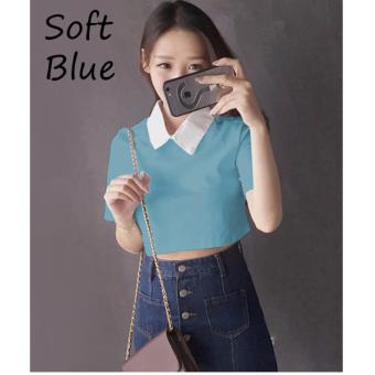 REYN SHOP Blouse Chiki Top Soft Blue | Atasan wanita | Baju wanita | Blouse Wanita  