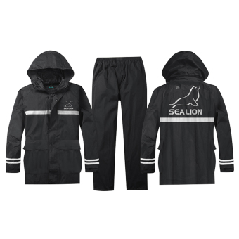 Rosanna - Sea Lion Jas Hujan Stelan Jaket Celana Puring A01 - Black - XXL  