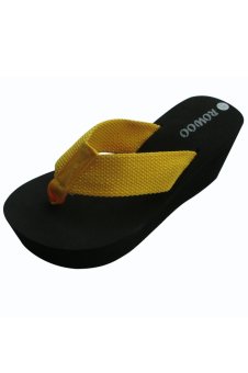 ROWOO Webbing Multi Wedges Flip Flops Yellow (Intl)  