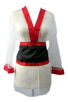 Ruby LXL-860 Sexy Transparent Kimono Lingerie - Putih  