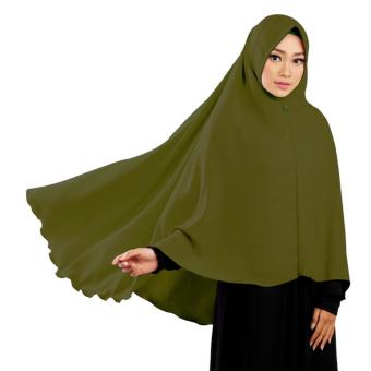 Ruman Hijab Jilbab Instan Syari Ruman Khimar Hijau Lumut Tua  