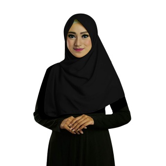 Ruman Hijab Jilbab Segiempat Ruman Square S (Hitam)  