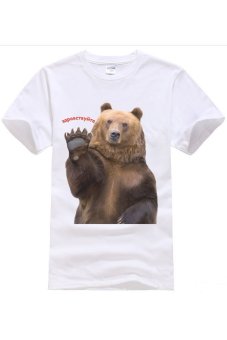 Russian Style Fashion Bruins Cotton Short Sleeve Summer Style T shirt  
