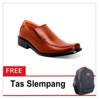 S. van Decka T-TK018T Sepatu Formal Pria - Tan + Free Tas Slempang  