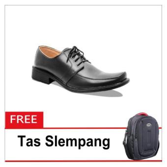 S. van Decka T-TK019 Sepatu Formal Pria - Hitam + Free Tas Slempang  