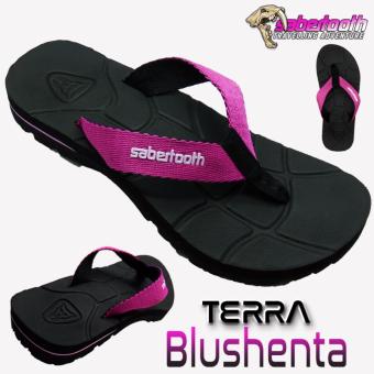 Sabertooth Sandal Gunung / Traventure Terra Blushenta Size 32 s/d 47 [Hitam Tali Pink]  