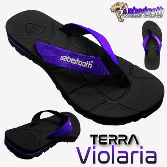 Sabertooth Sandal Gunung / Traventure Terra Violaria Size 32 s/d 47 [Hitam Tali Ungu]  