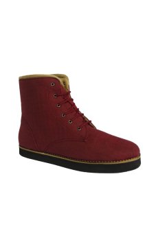Sae Shoes Red Velvate Ankle Boots for Women Syntetic Suede Leather - Merah  