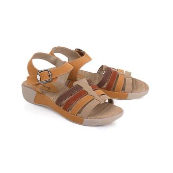 Sandal Wedges Wanita | Sendal Cewek Warna Coklat Komb - LTE 236  