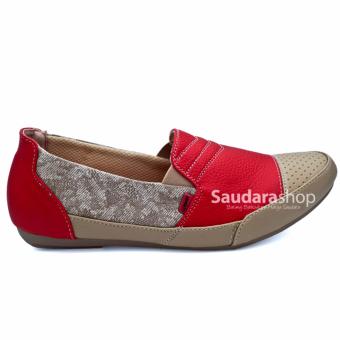 Sandefn 001 Sepatu Cewek Slip On Merah / Sepatu Flatshoes Ladies Red  