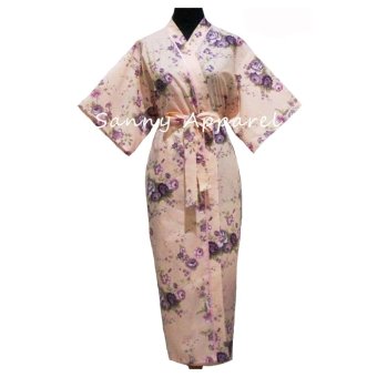 Sanny Apparel KF 102 Kimono Katun Floral - Peach Floral  
