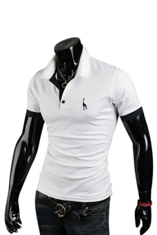 Sanwood Men's Summer Polo Slim Fit Short Sleeve T-Shirt White XL  