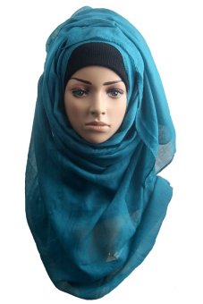 Sanwood Women's Cotton Muslim Islamic Hijab Shawl Headwear Dark Green  