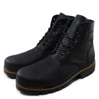 Sauqi Footwear Hand Made Leather Boots Classic Gantleman Shoes All Season (Black)  