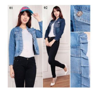 SB Collection Blazer Jeans Rempelia Jaket-Biru Muda  