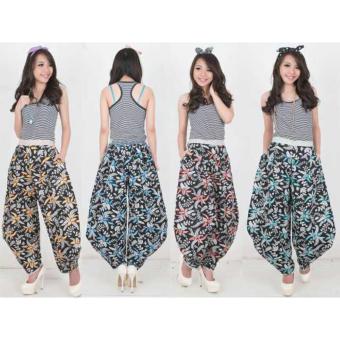 SB Collection Celana Aladin Batik Fourflower Long Pant-Hijau  