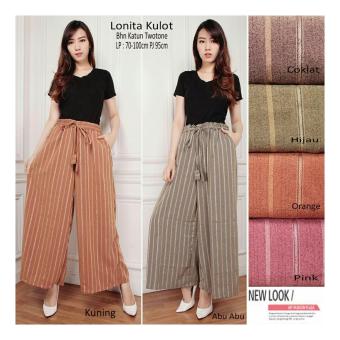SB Collection Celana Panjang Lonita Kulot Long Pant-Hijau  