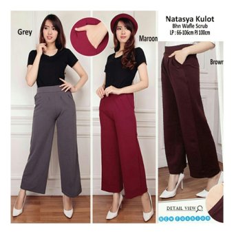 SB Collection Celana Panjang Natasya Kulot Long Pant-Maroon  
