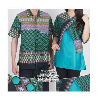 SB Collection Couple Atasan Blouse Greeny Batik Kemeja-Hijau  