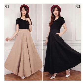 SB Collection Rok Payung Saskia Long Skirt-Hitam 02  