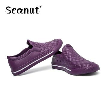 Seanut Fashion Lady Shoes Ultra-Light Flst Shoes PU Leather Sneaker Couple Slip-On Shoes(Purple) - intl  