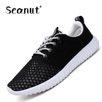 Seanut Fashion Mesh Casual Breathable Flat Shoes Sneakers for Men (Black) - intl  