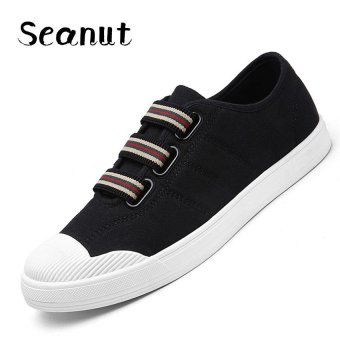 Seanut Fashion Velcro Casual Breathable Flat Shoes Sneakers for Men (Black) - intl  