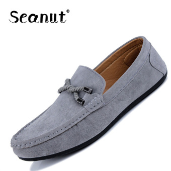 Seanut man's Slip-Ons&Loafers fashion cow suede leather Shoes (Grey? - intl  