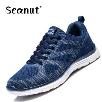 Seanut Men 's Mesh Breathable Sports Shoes Casual Style Sneakers (Blue) - intl  