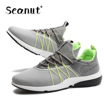 Seanut Men's Fashion Breathable Sports Casual Shoes Sneakers Flat (Grey) - intl  