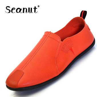 Seanut New Men's Driving Shoes, Summer Breathable Soft and Comfortable, Shoes Peas.(Orange) - intl  