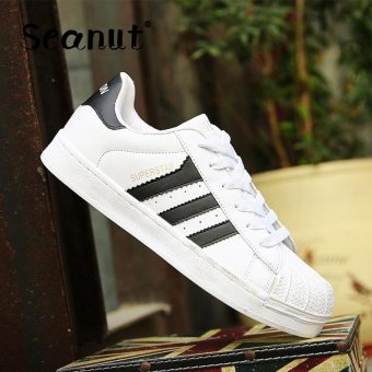 Seanut Size:36-44 Woman Shoes Summer Sport Casual Shoes for Men Sneakers Bars Breathability (White-Black) - intl  