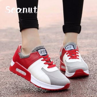 Seanut Woman Fashion Casual Shoes Breathable Mesh Sports Shoes 35-40(red) - intl  