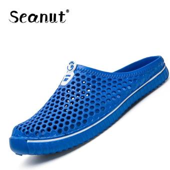 Seanut Woman fashion casual shoes lover beach holow Hole sandals couple Breathable sandals (Blue) - intl  