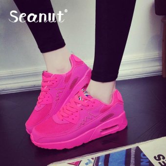 Seanut Woman Fashion Mesh air cushion Casual Shoes Sneakers lightning (Pink) - intl  