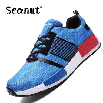 Seanut Women's Fly Line Breatahble Sports Shoes Lace Up Sneakers 36-45(Blue) - intl  