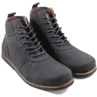 Sepatu Boots Brodo Pria Dan Wanita Moofeat Brodo Leather (Hitam)  
