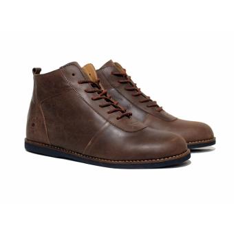 Sepatu Boots Pria Avail Brodo Scrambler - Kulit Asli Brown  